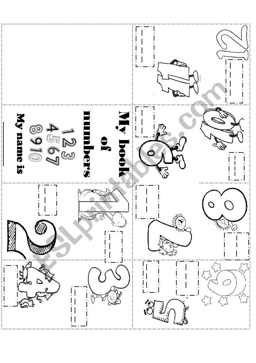 Mini books Numbers worksheet