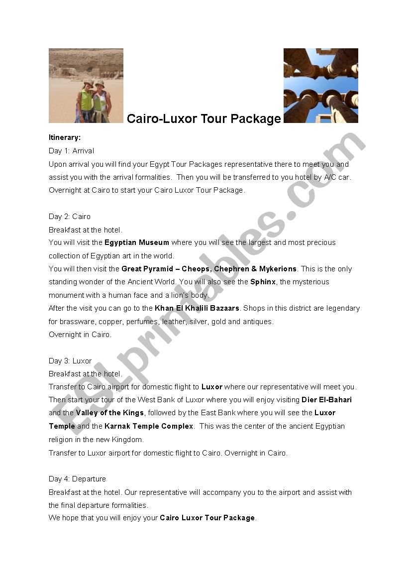 Cairo Tour Package - will and going to