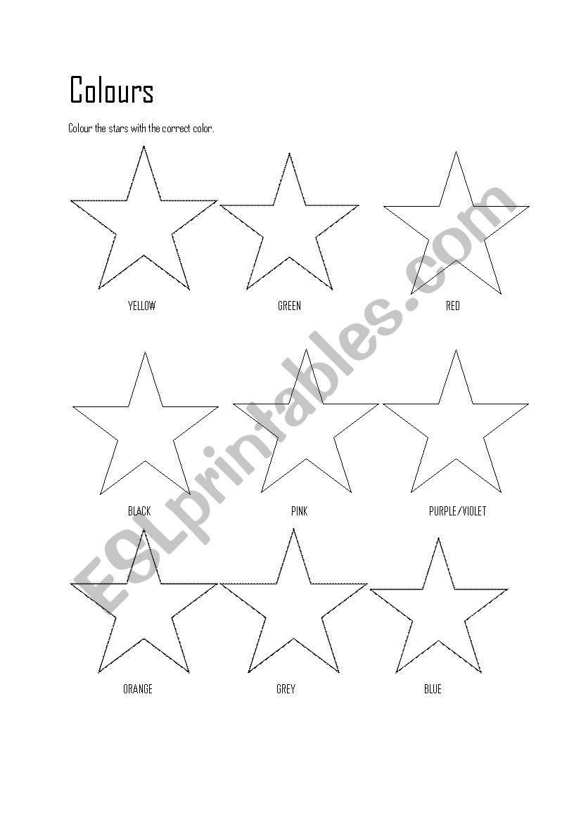 Colours worksheet