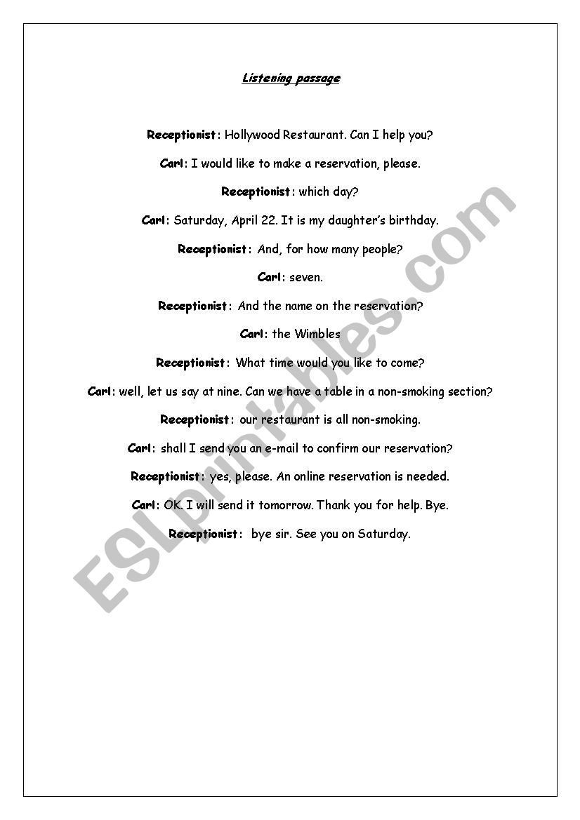A test review worksheet