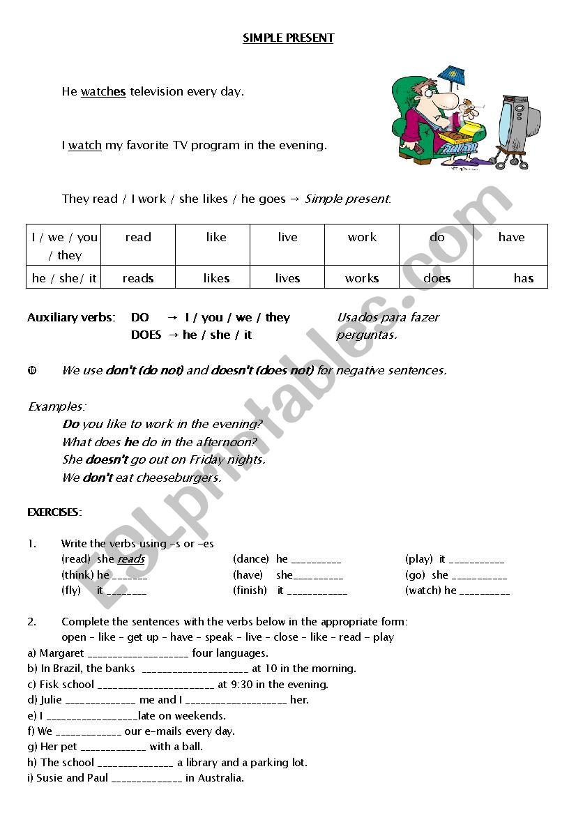 Simple Present worksheet