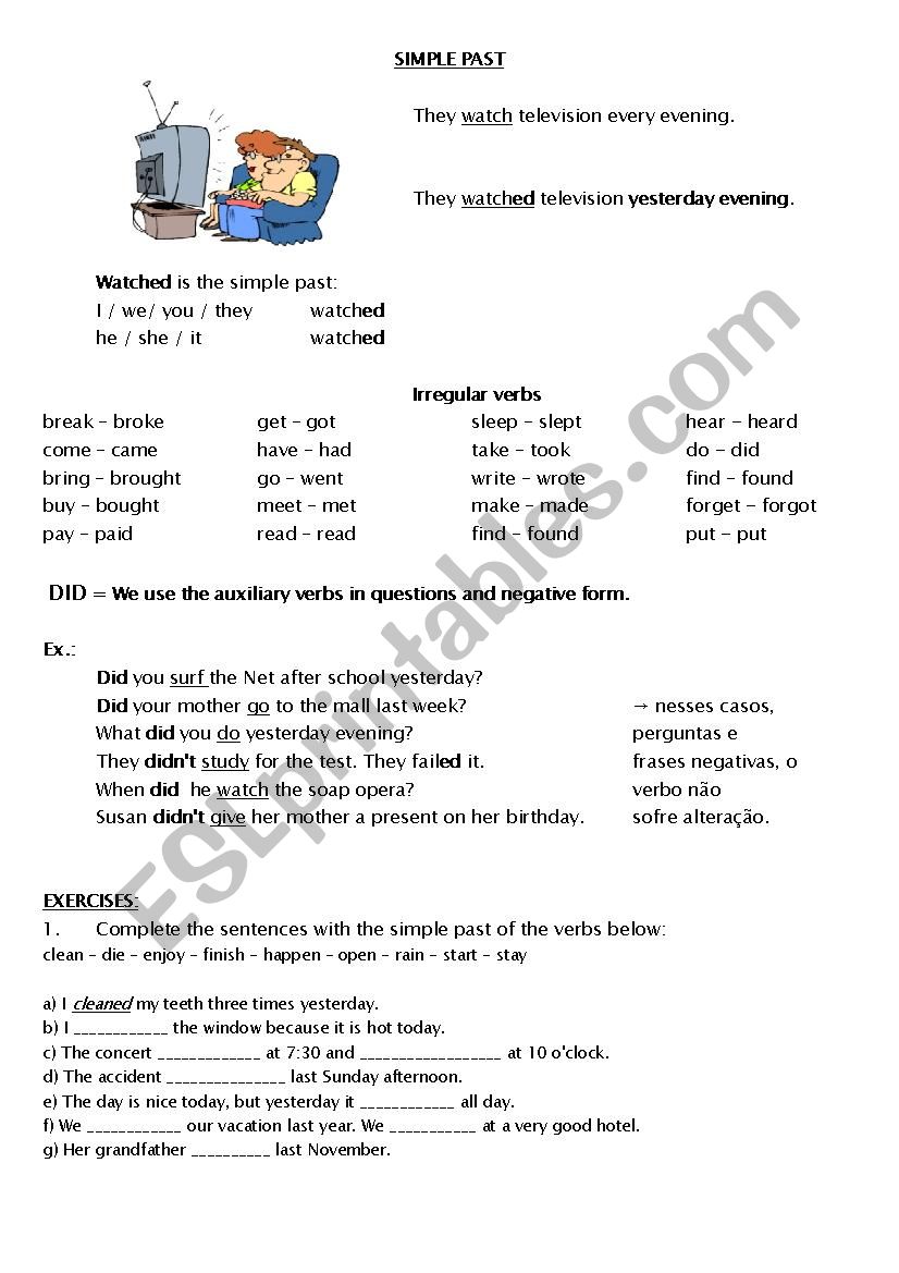 Simple Past worksheet