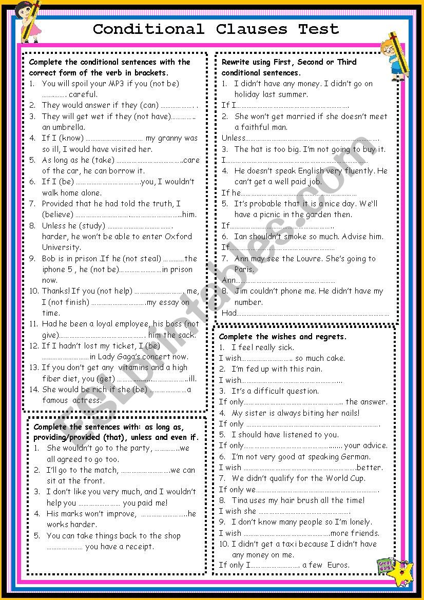 Conditional Clauses Test  worksheet