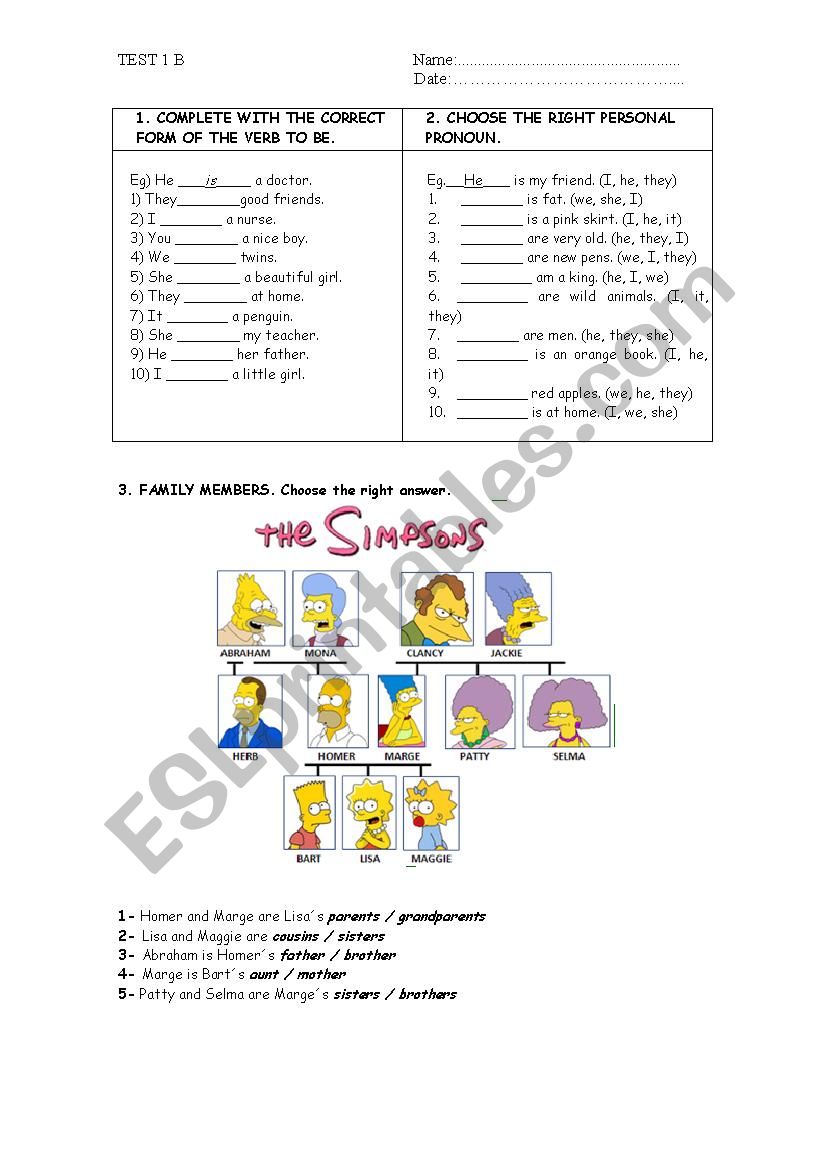 Diagnostic Test worksheet