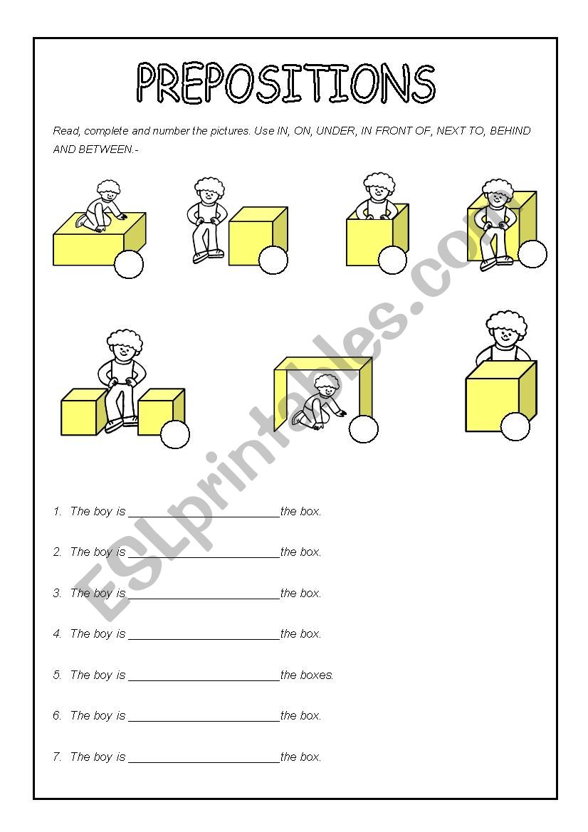 PREPOSITIONS worksheet