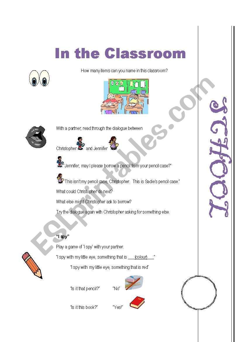 Conversation book: School-In the Classroom
