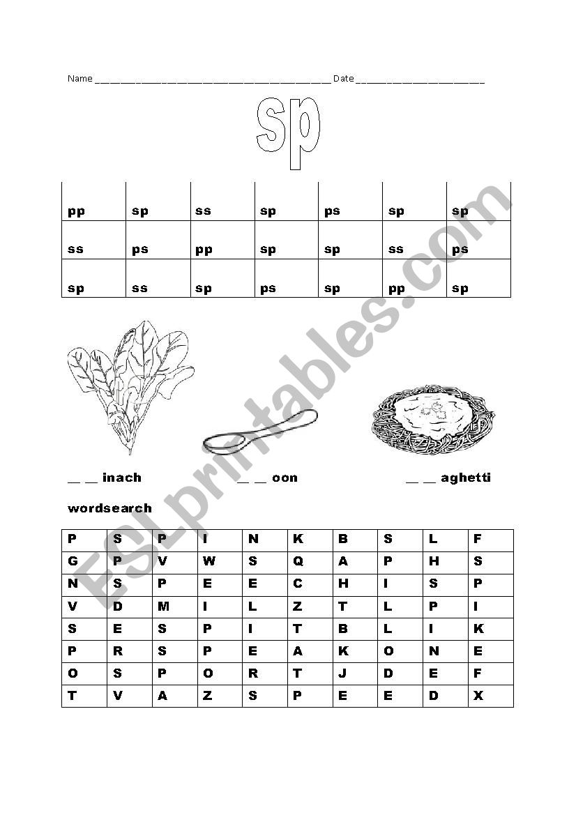 BLENDS worksheet