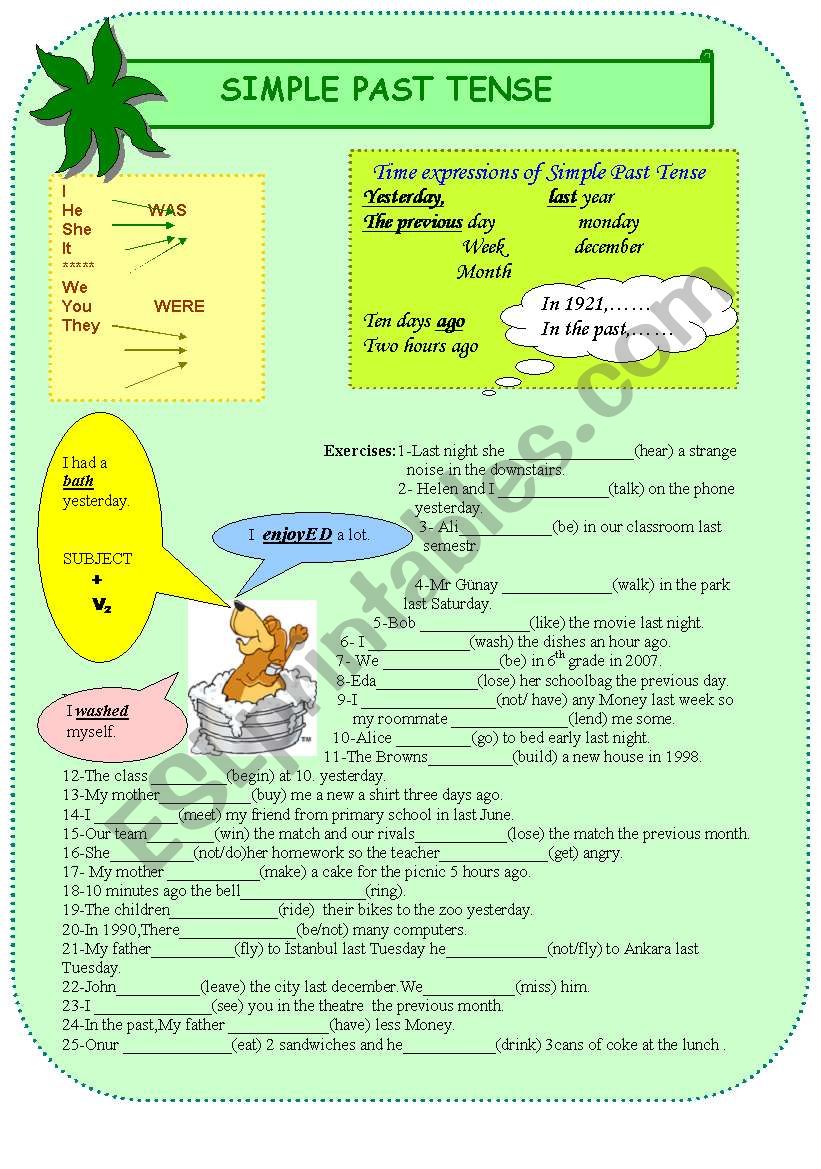 simple past tense worksheet