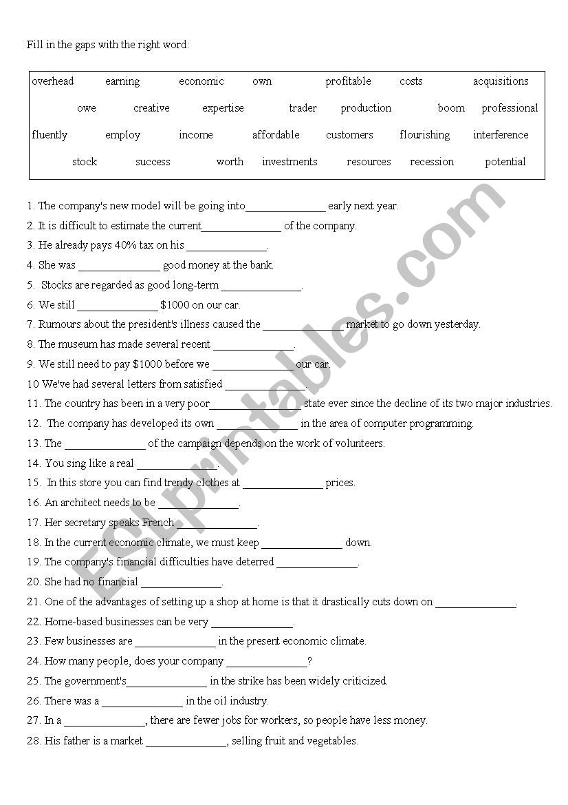 Business English 06 worksheet