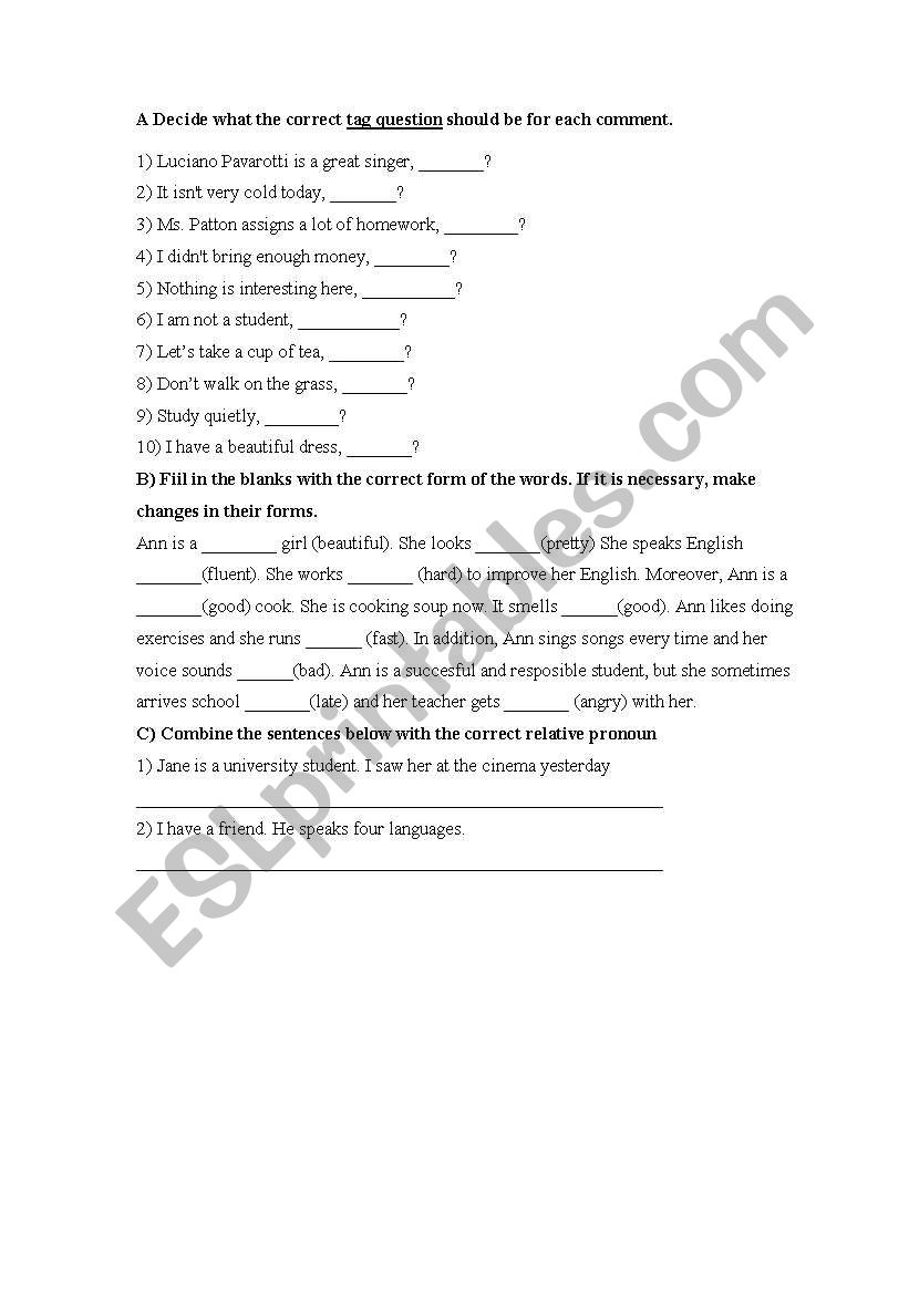 A Worksheet For High School worksheet