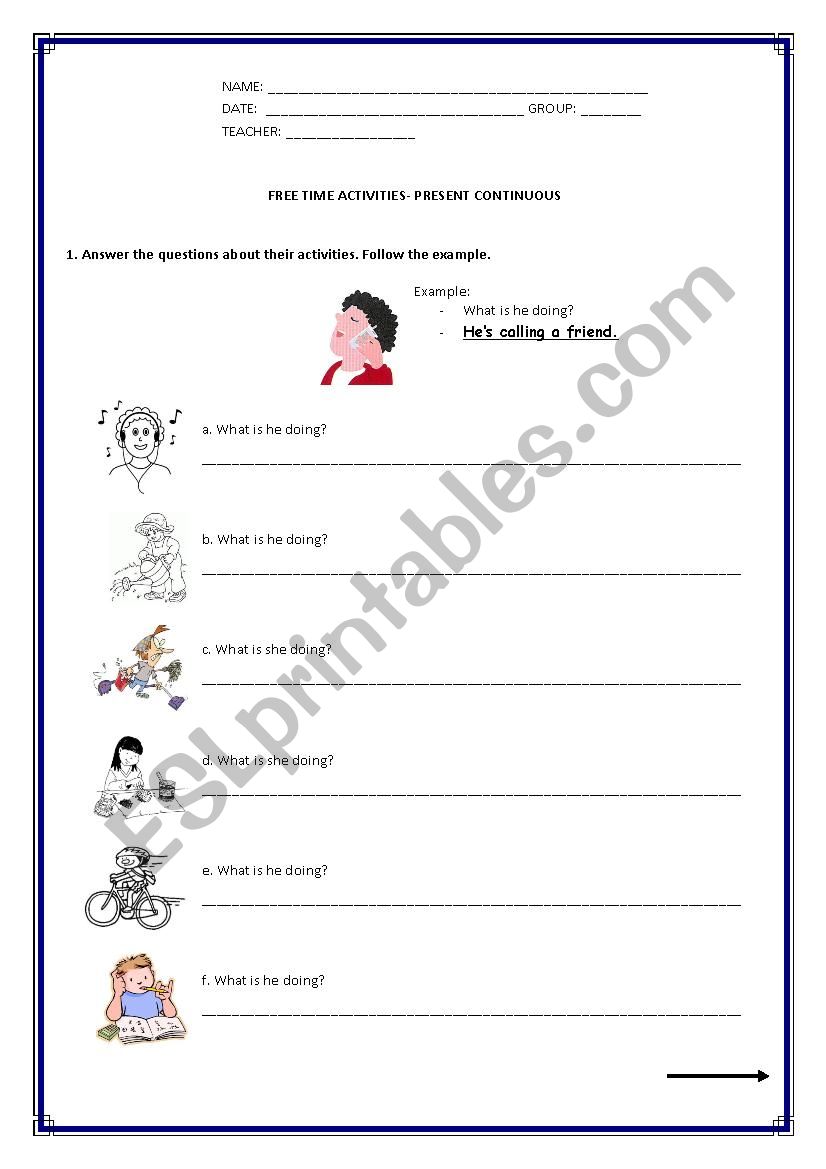 Now activities worksheet