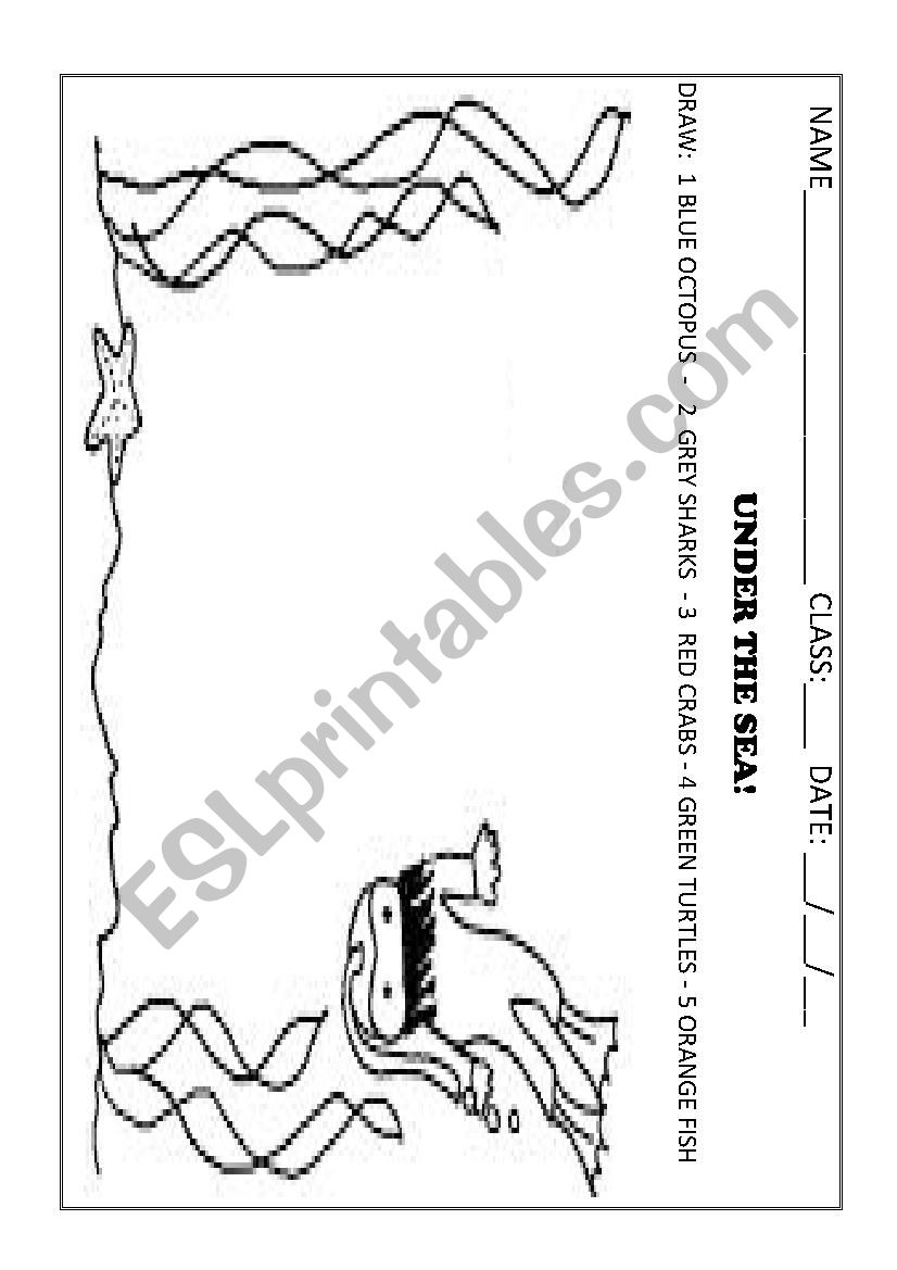 Under the sea worksheet