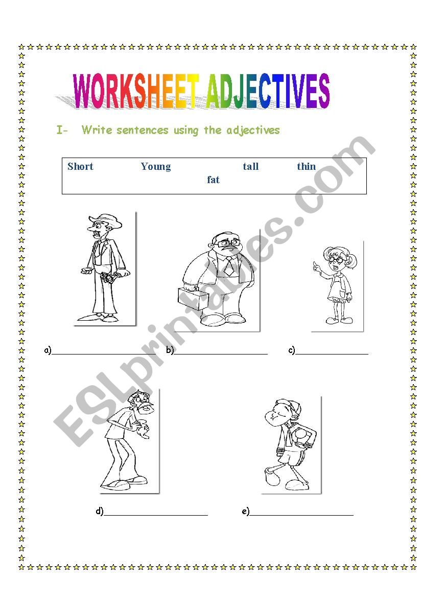 adjectives worksheet