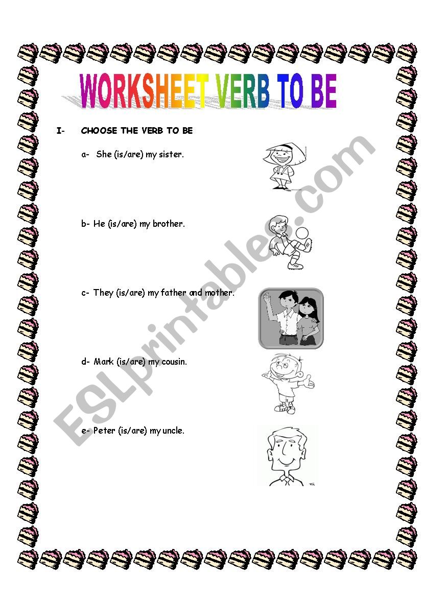 verb to be worksheet