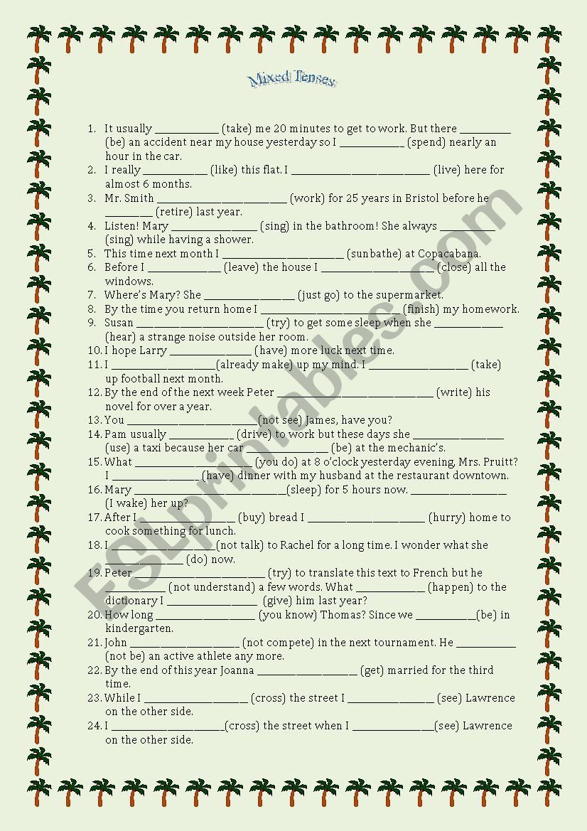 Mixed Tenses worksheet