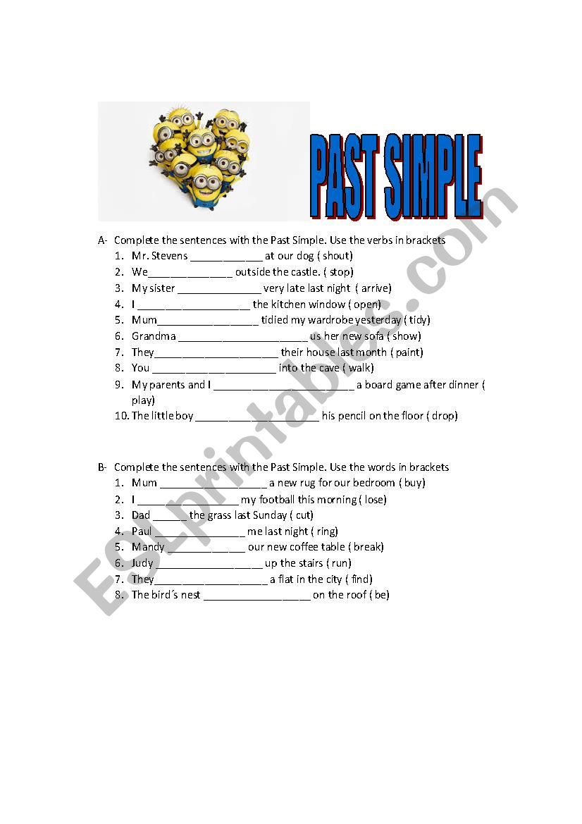 past simple exercises worksheet