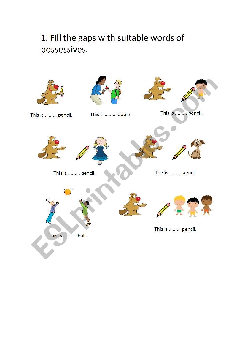 Possessives worksheet