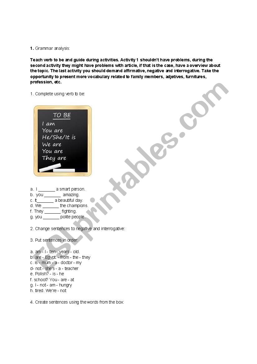 To Be/Greetings worksheet