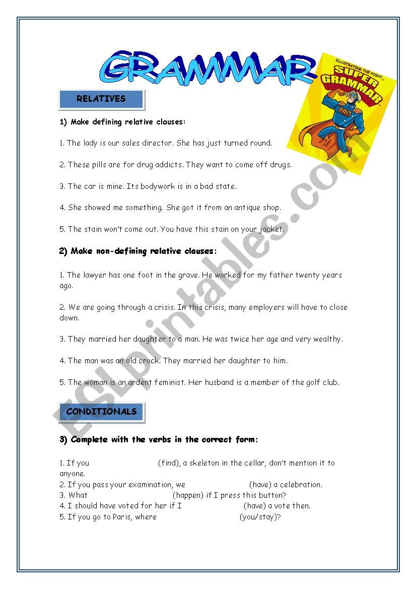 review grammar worksheet