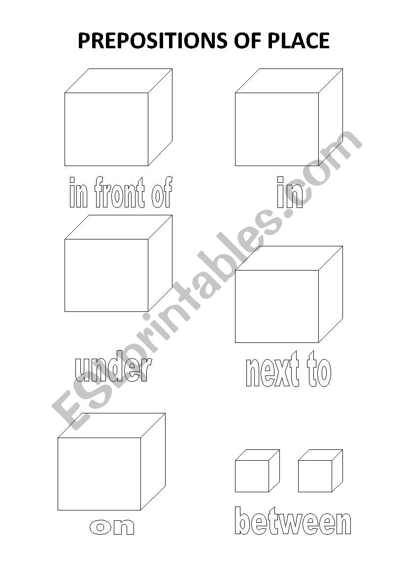 Prepositions of place worksheet