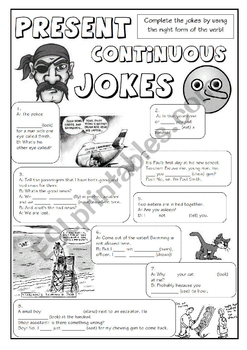 GRAMMAR JOKES (tenses 2/7) worksheet