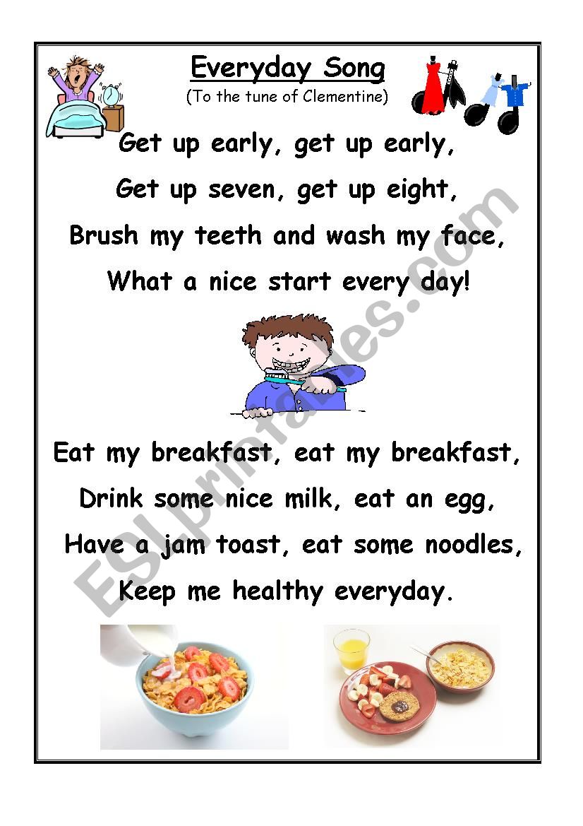 Everyday Song worksheet