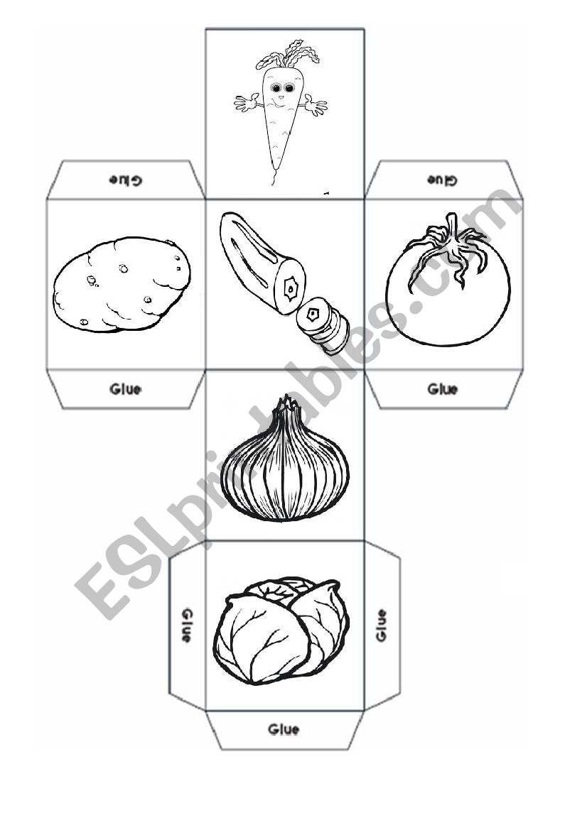 Vegetable Dice worksheet
