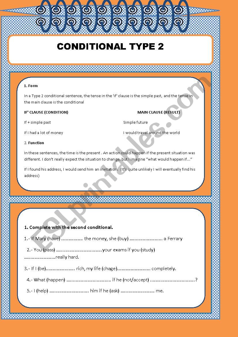 Conditional Type II worksheet