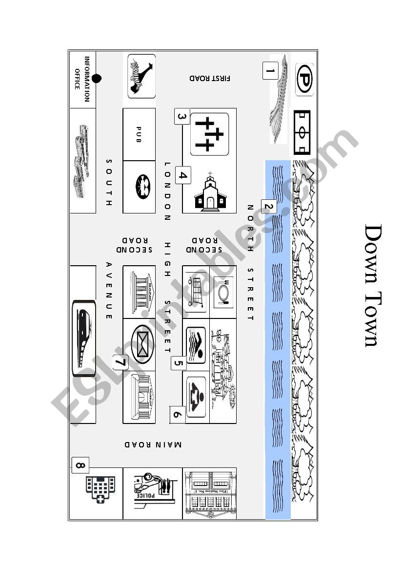 Town Map worksheet