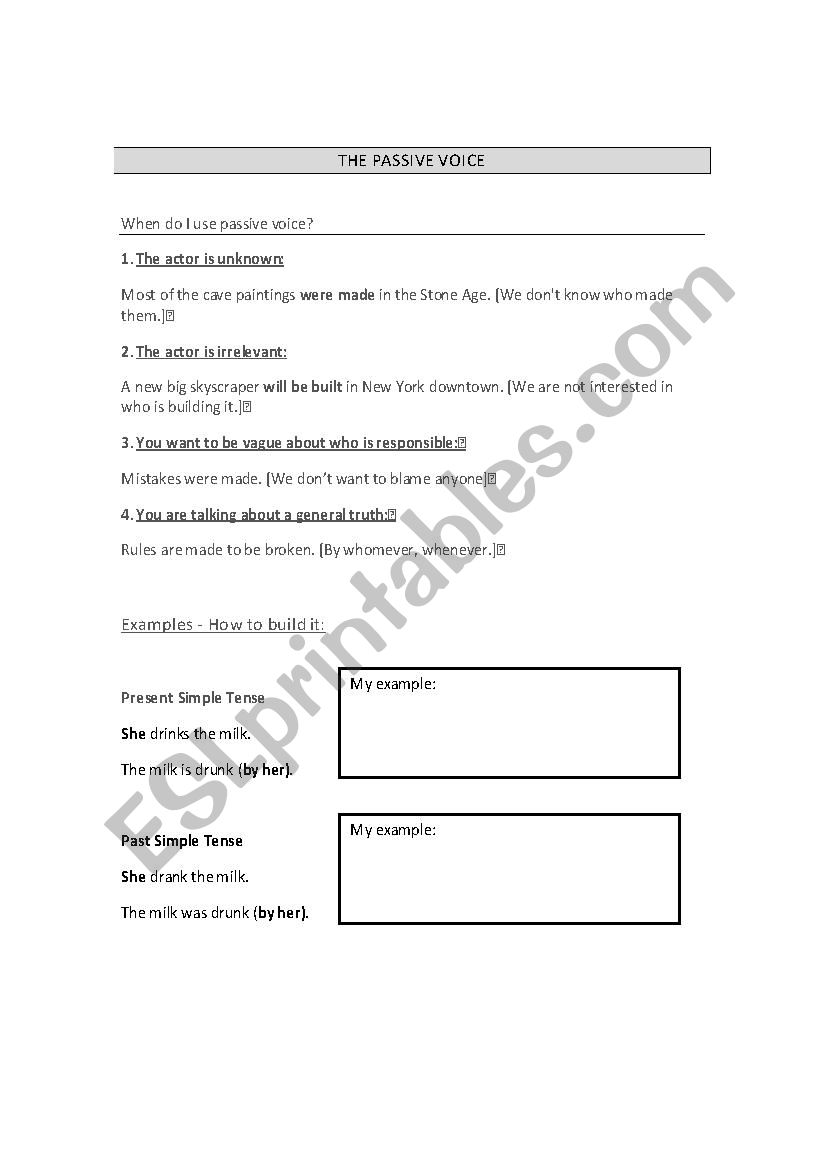 Passive Voice worksheet