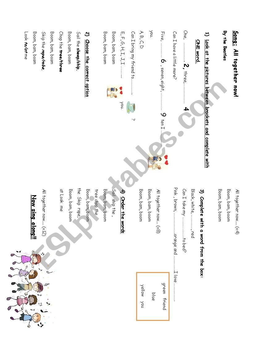 All together now worksheet