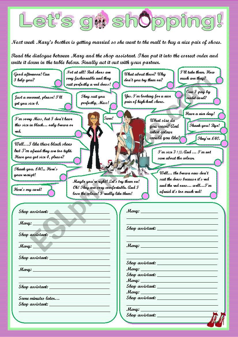 LETÂ´S GO SHOPPING - dialogue / role playing