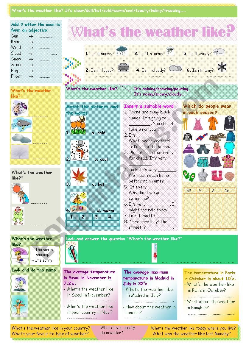 WhatÂ´s the weather like? worksheet