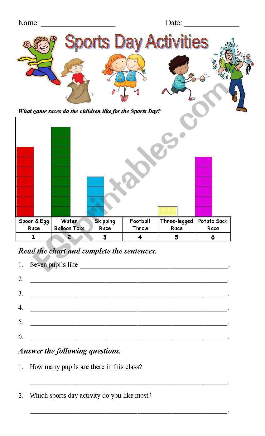 Sports Day Activities worksheet