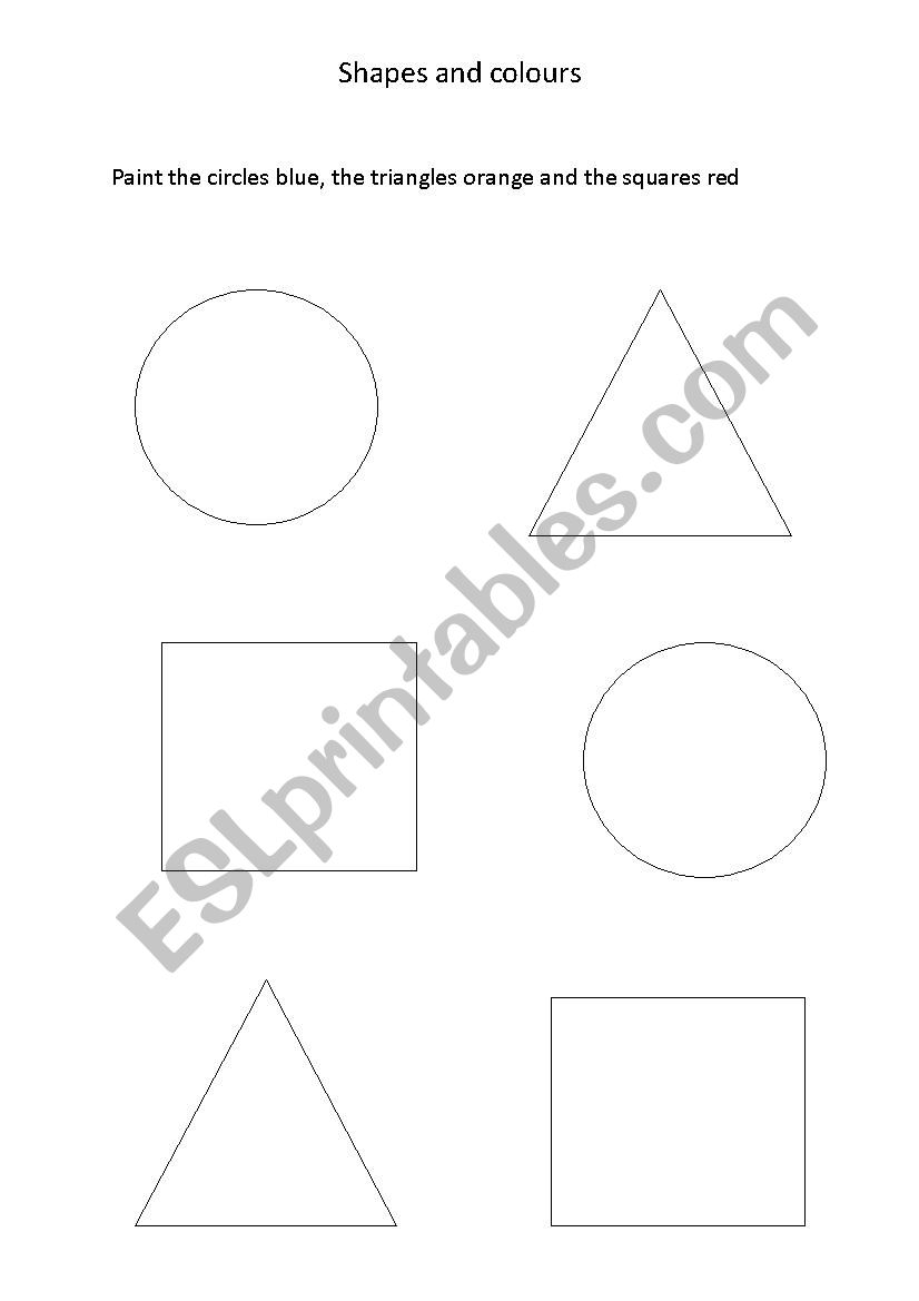 Shapes and colours worksheet