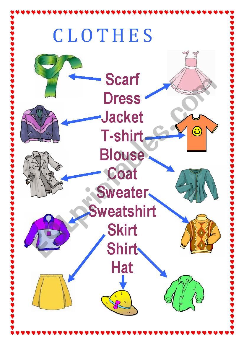 Clothes worksheet