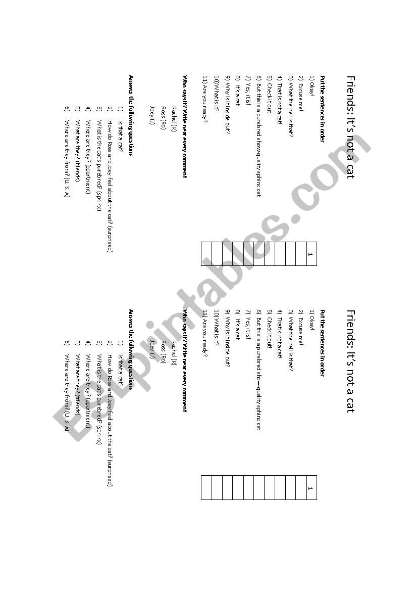 ThatÂ´s not a cat worksheet