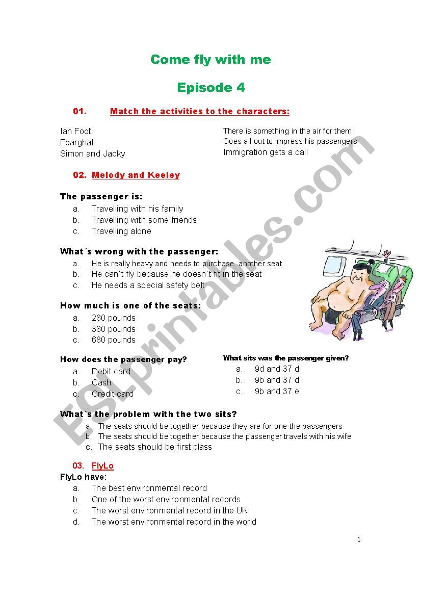 Come fly with me - S1E4 - Students worksheet