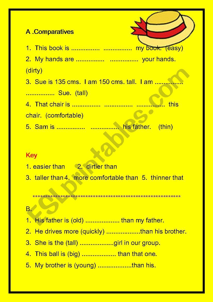 Comparatives worksheet