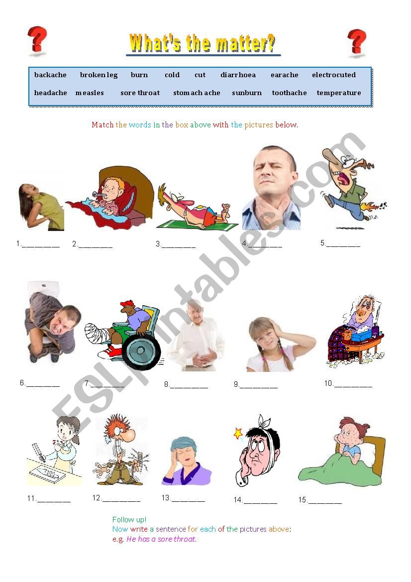 WhatÂ´s the matter? worksheet