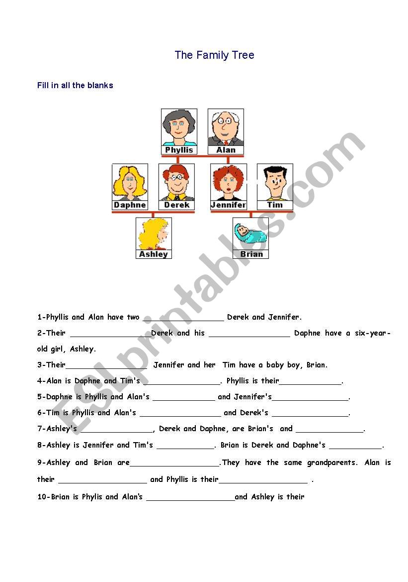 THE FAMILY TREE worksheet