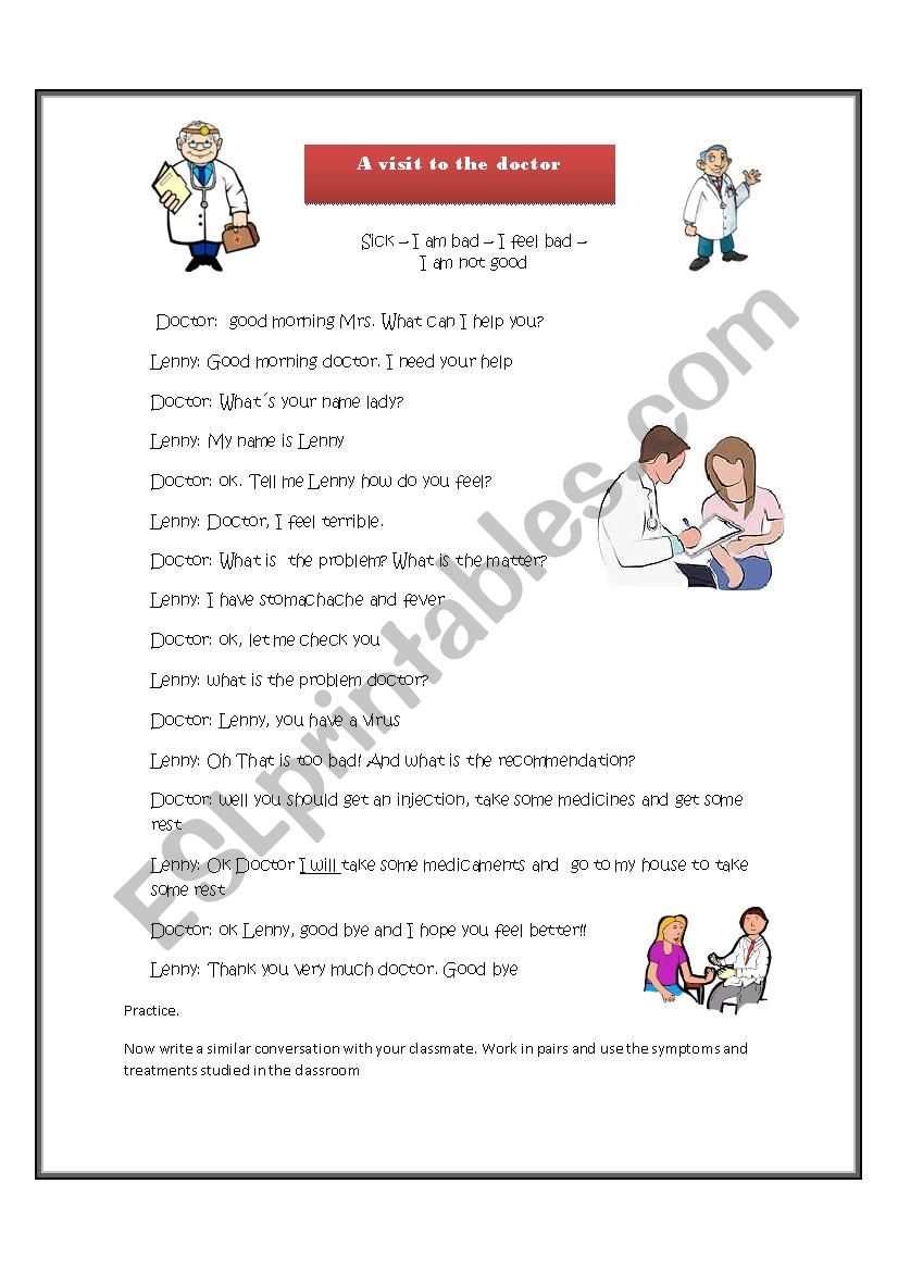 A Visit to the doctor worksheet
