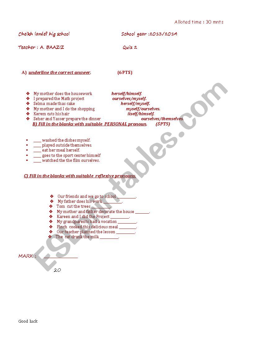 reflexives worksheet reflexives worksheet