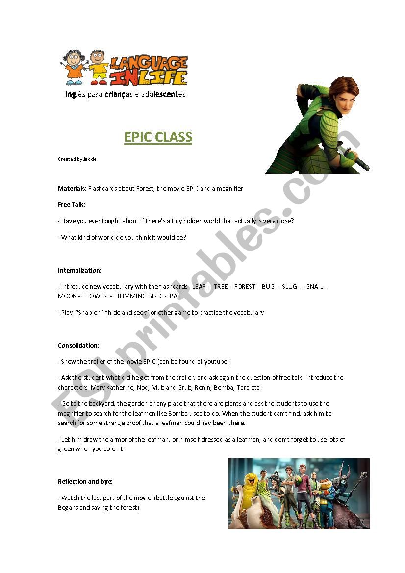 Class about EPIC (BlueSky movie)