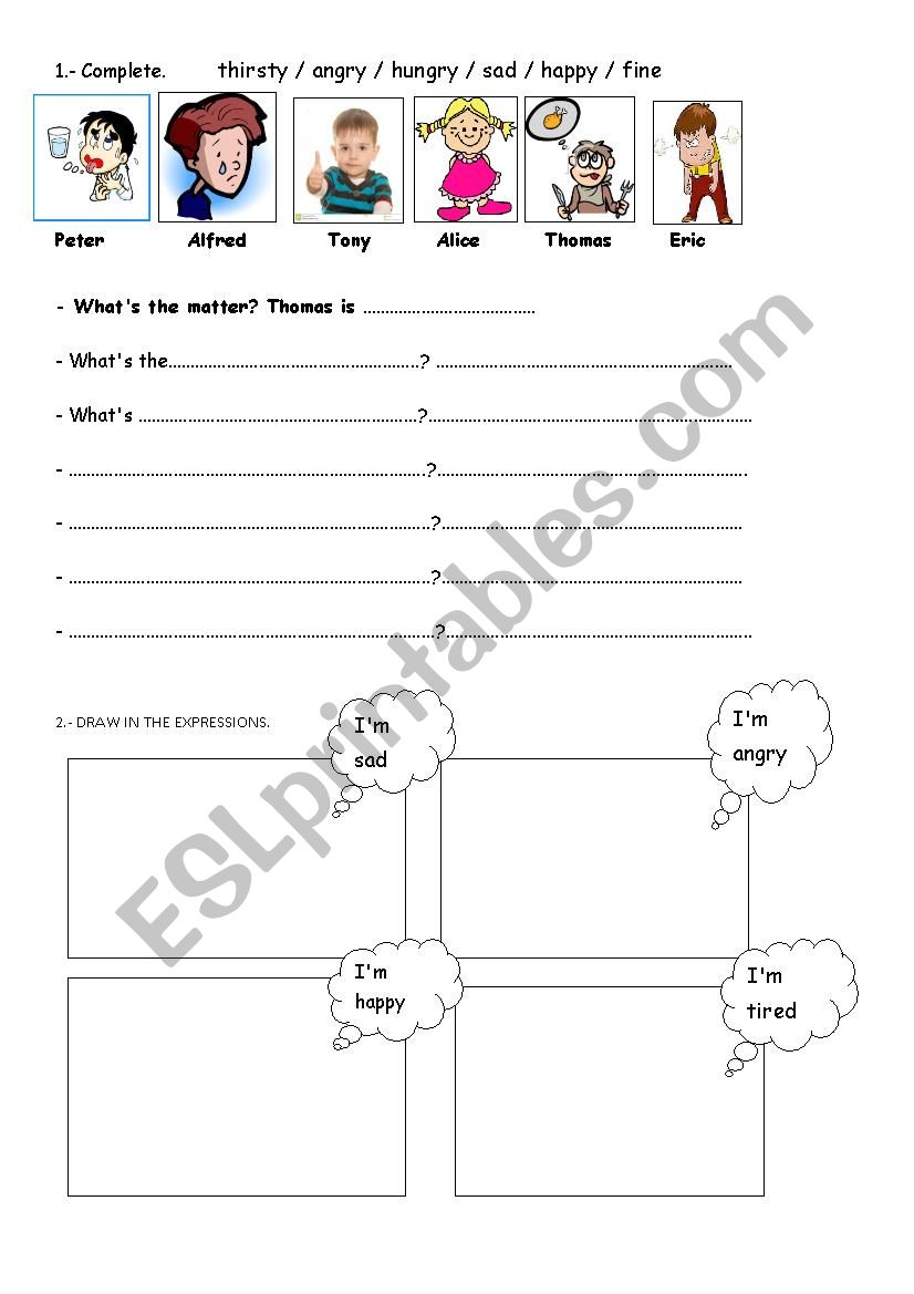 feelings and emotions worksheet