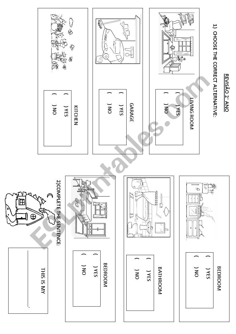 PARTS OF THE HOUSE worksheet