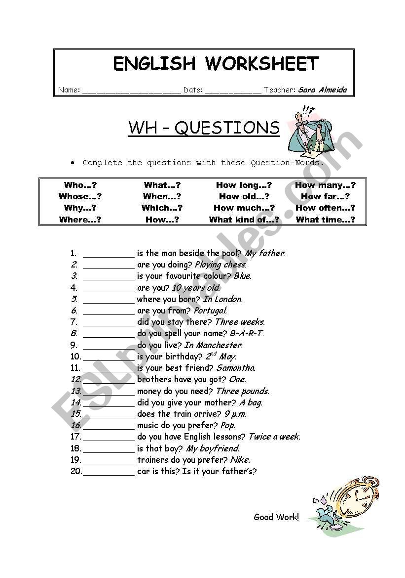 WH WORDS worksheet