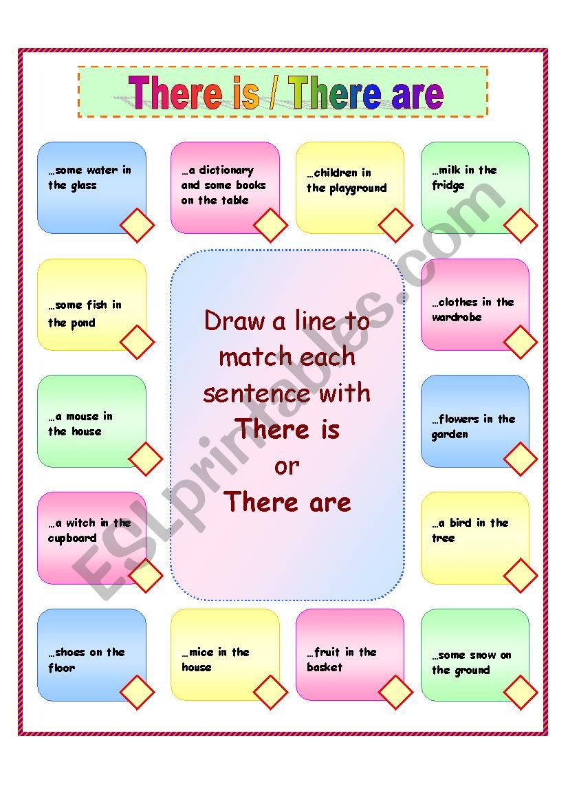 There is / There are sentence matching exercise