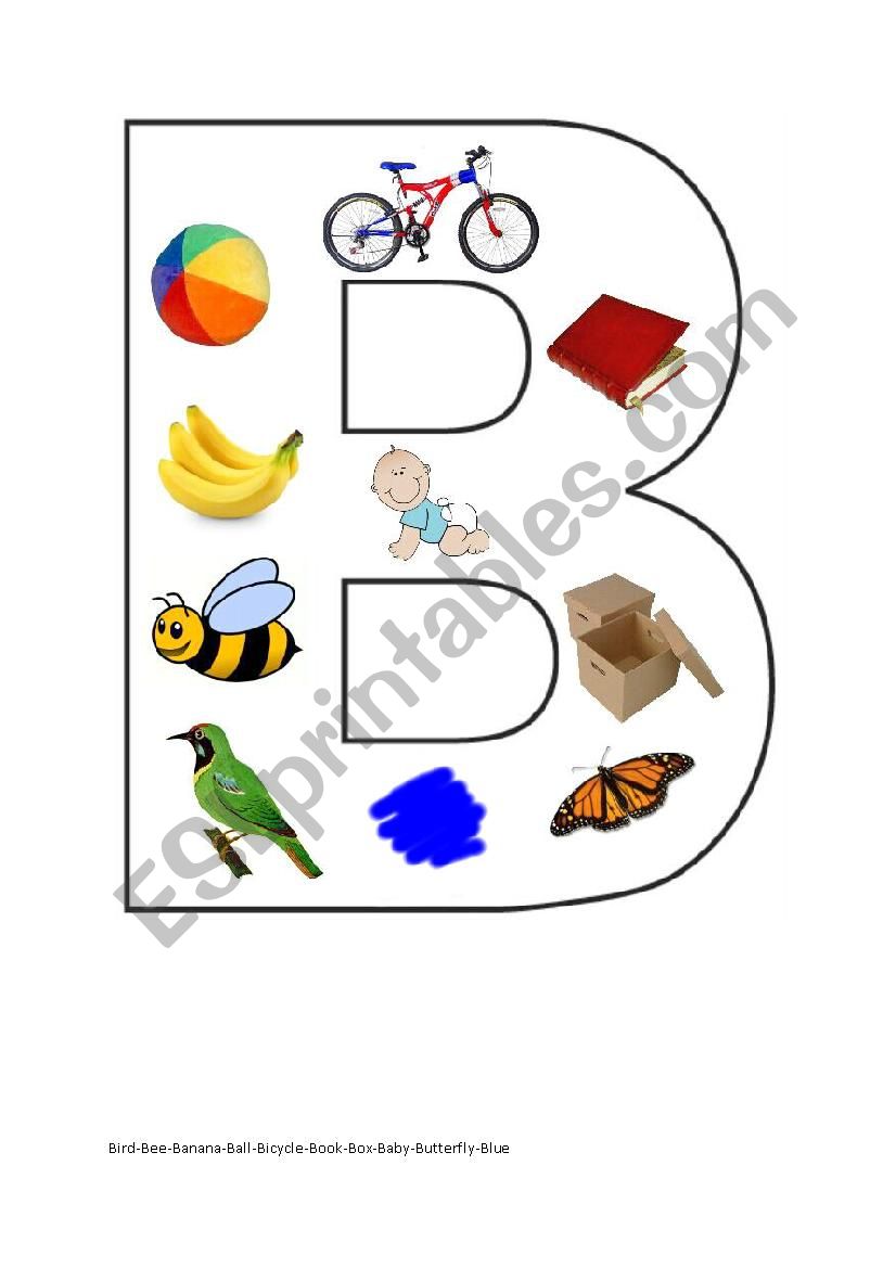 Alphabet B: puzzle game worksheet