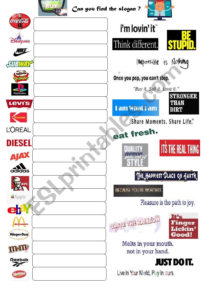 Can you find the slogan? worksheet